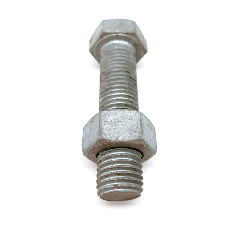 A394 graduko 2/5/8 Karbono altzairuzko Hot Dip Galvanizatu Hex Power Bolt