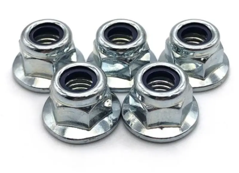 DIN 6926 brida hexagonaleko blokeo-azkoina, zerratua, zink zuria