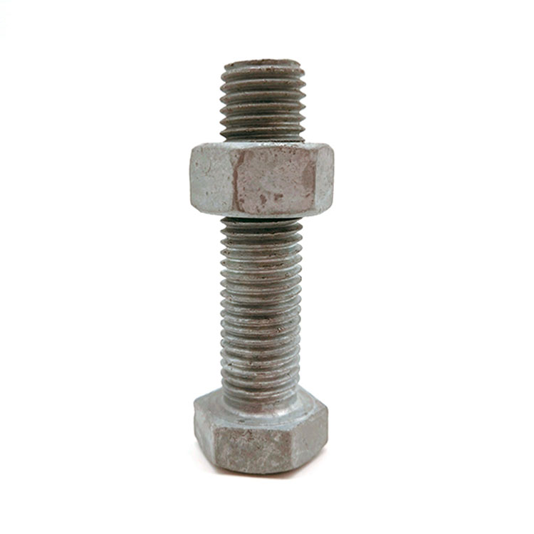 5.8 kalifikazioa M10 M12 M14 Karbono altzairua HDG Hex Bolt eta Intxaur potentziarako